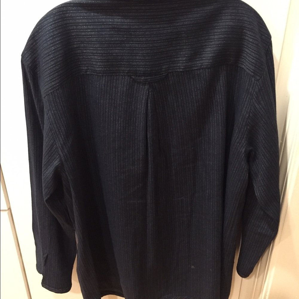 Liz Claiborne Vintage Navy Pinstripe Jacket- M - Picture 3 of 4